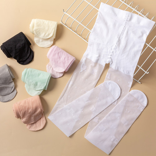 甜莺月洋气儿童丝袜夏超薄舞蹈袜