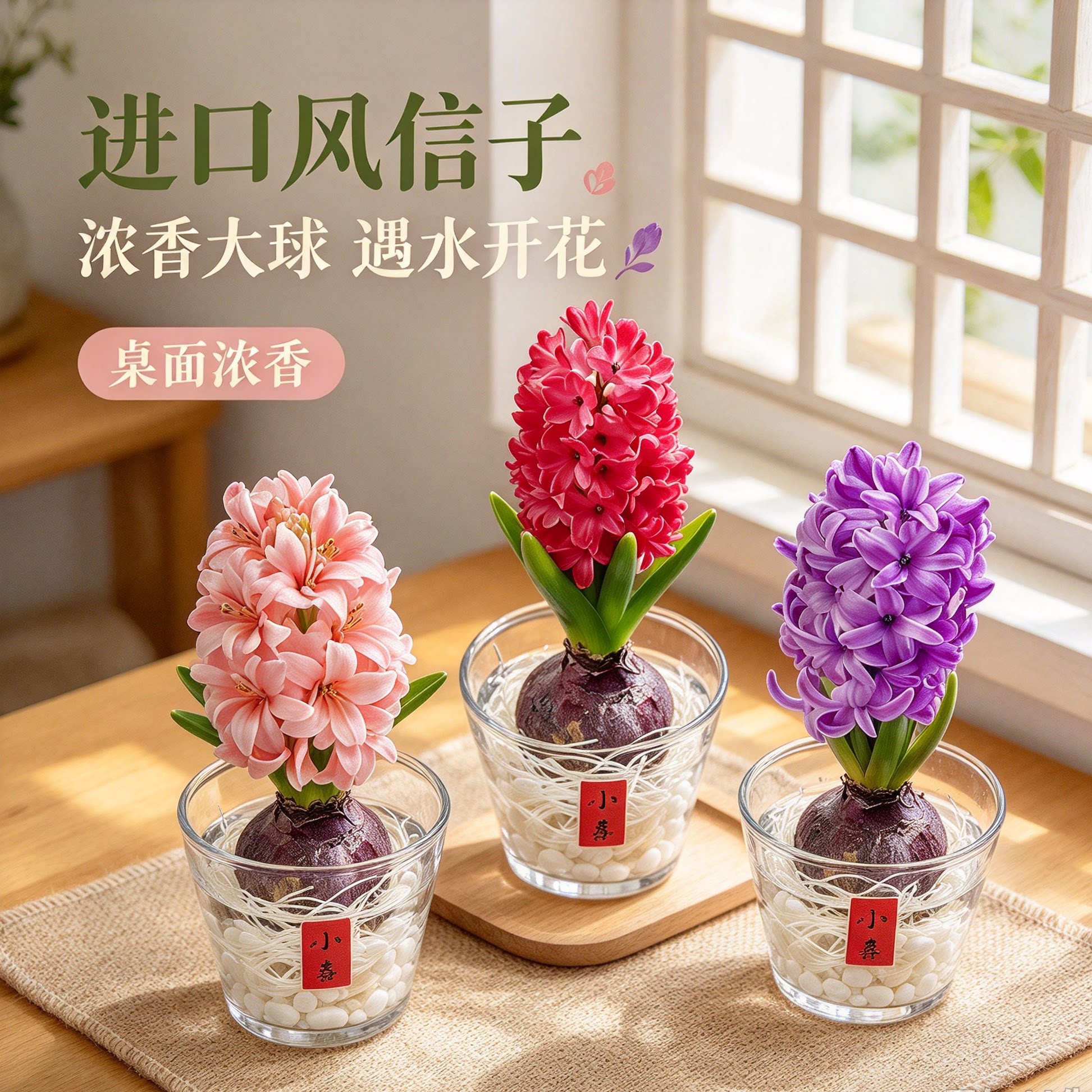 风信子种球水培花卉带芽土培四季耐寒绿植室内阳台盆栽植物好养活