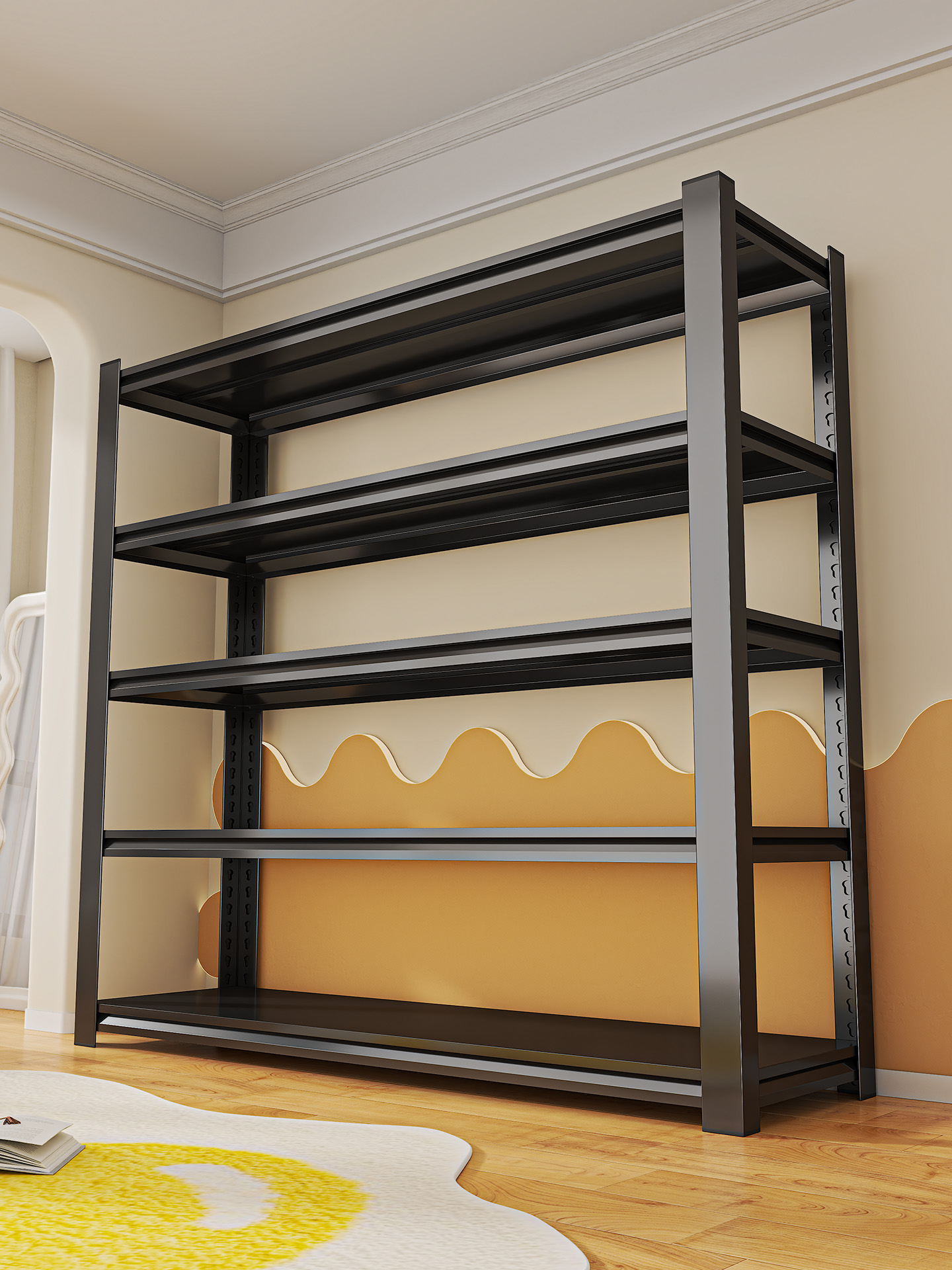 家用货架置物架落地多层储藏间阳台收纳架杂物快递钢制超市展示架