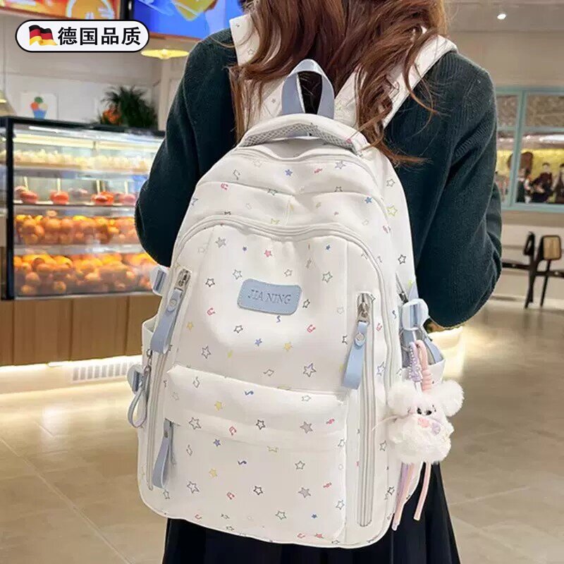 德国新款初中生轻便书包女生高中学生减负背包高颜值大容量双肩包