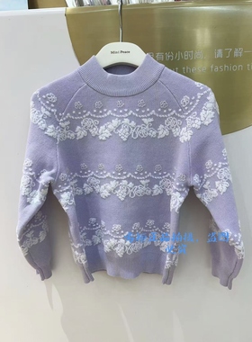 mini peace2024冬季新款女童针织毛套衫F2EBE4234