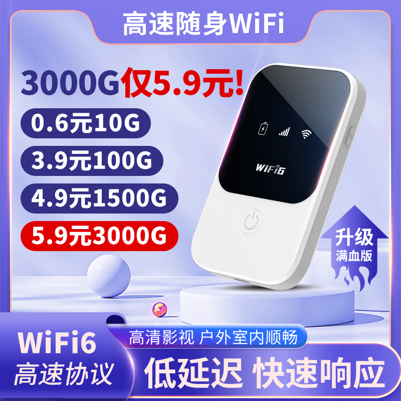 新款随身wifi免插卡高速流量网络无线热点便携式路由器双频wifi6户外电信移动直播家庭用手机宽带上网神器