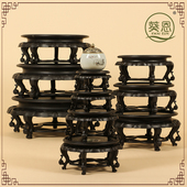 奇石摆件底托底座装 饰花瓶中式 防水鱼缸酒坛托花盆花架加厚花博士