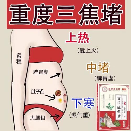 【香港出品】上热下寒中焦淤堵三焦不通虚不受补古法通焦贴