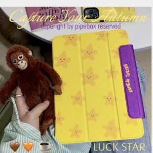 苹果保护壳套原创撞色芝士色12.9寸星星像素风air6双面夹磁吸iPadPro11寸2025新款air4/5小众mini6平板保护套