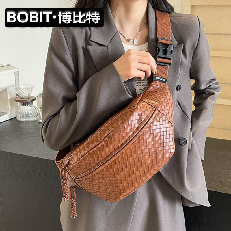 潮编织休闲斜挎胸包骑行背包腰包图片