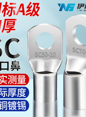 国标SC窥口铜鼻子冷压接线端子线耳6/10/16/25/35线鼻子凤凰品质