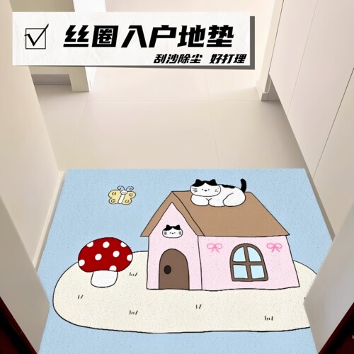 ins风丝圈入户地垫防滑除尘