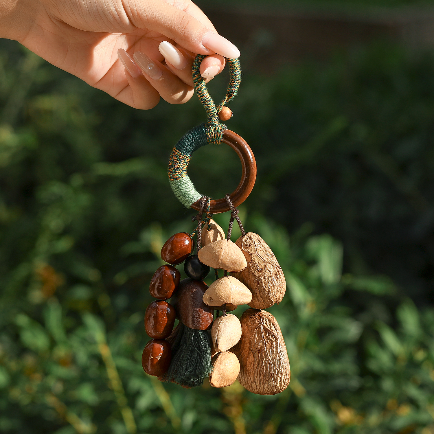 春野满圆手工diy天然果壳摇铃包挂种子摇铃森系疗愈配饰送礼小众