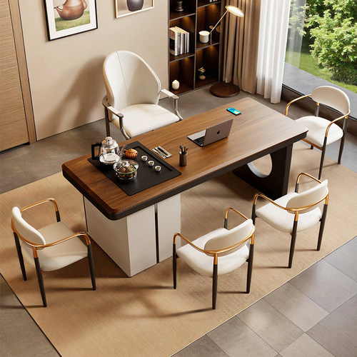 轻奢实木茶桌一体组合