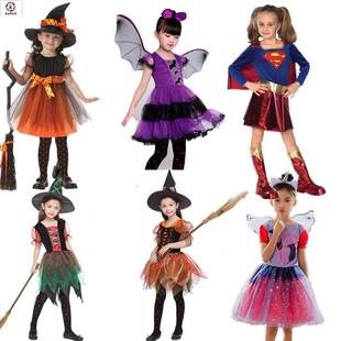 cosplay Halloween girls witch costume Children