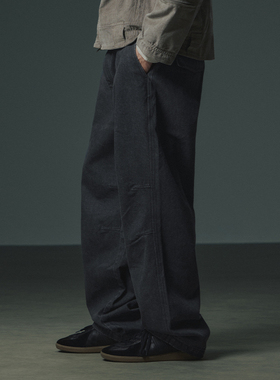 MOSEALAND 12盎司洗水牛仔裤男秋季复古质感耐磨休闲裤日系长裤潮