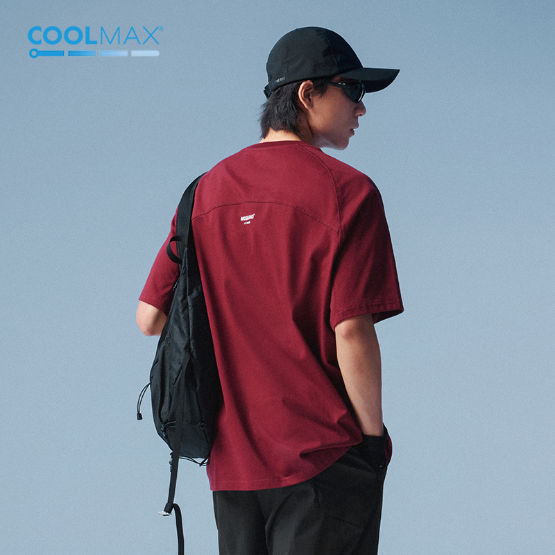 MOSEALAND coolmax短袖t恤男夏季upf40+凉感抗菌速干明线结构半袖