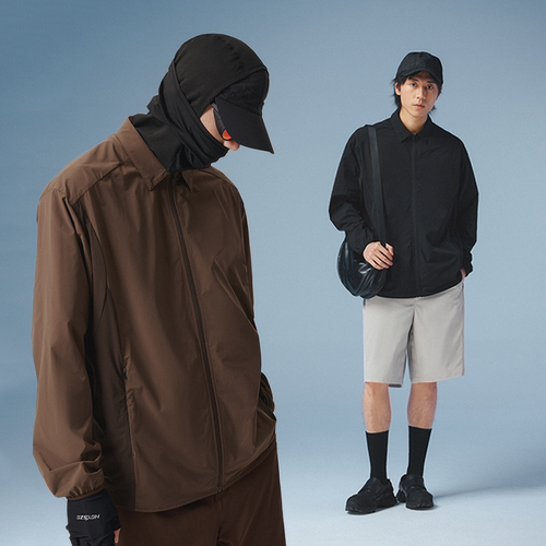 MOSEALAND 防晒衣衬衫男夏UPF100+凉感翻领休闲防紫外线轻薄外套