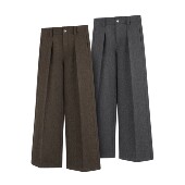 DESERTO 50%羊毛重磅700G花纱骑兵呢单褶烫线A字型宽松挺括西裤 男