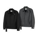 DESERTO 50%羊毛人字纹可调节下摆领型绑带骑士夹克暖绒内里秋冬