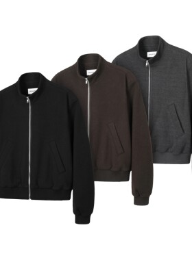 DESERTO 羊毛桑蚕丝混纺毛呢肌理感立领Boxy垫肩力量夹克休闲外套