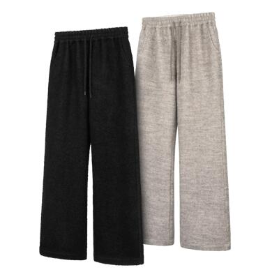 DESERTO 70%羊毛重磅780G圈圈肌理感毛呢慵懒微喇A字通勤休闲裤男