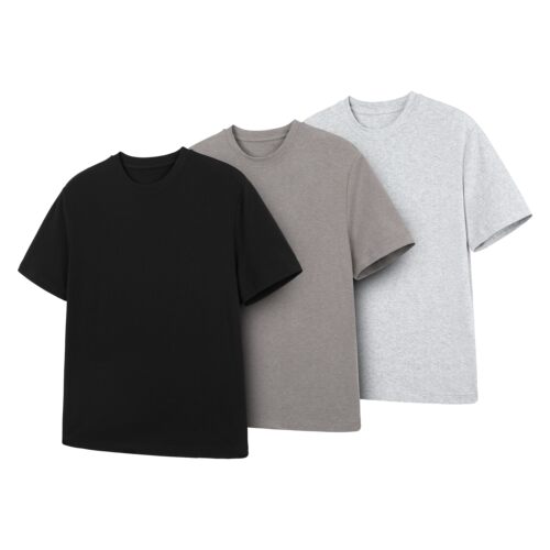 DESERTO 天丝羊毛空气层舒适小领口Slim合身针织短袖圆领纯色T恤