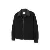 DESERTO TR混纺条纹拼接假两件毛边Cleanfit高知极简夹克外套男