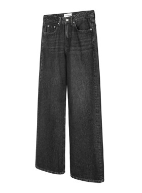 DESERTO 做旧黑色水洗猫须2021M复古A字微喇宽松牛仔裤休闲长裤男