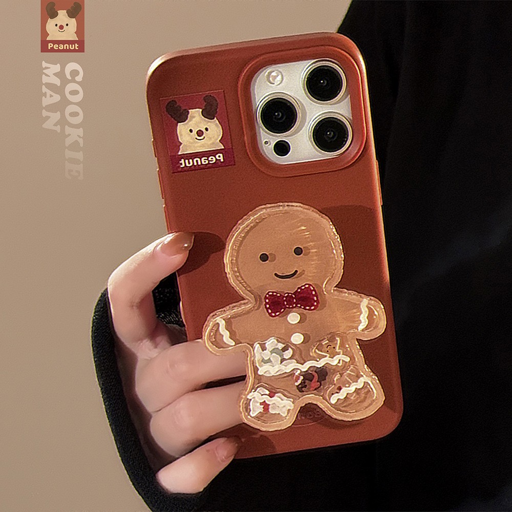 姜饼人摇摇乐支架iphone16手机壳苹果15promax圣诞卡通14适用13软