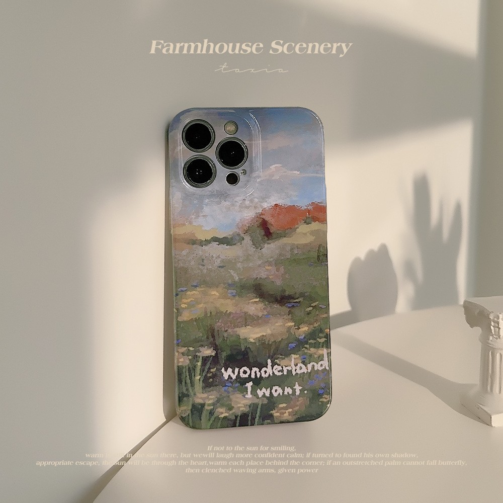 油画花园13适用iphone14苹果手机壳11高级12菲林壳15promax小众16