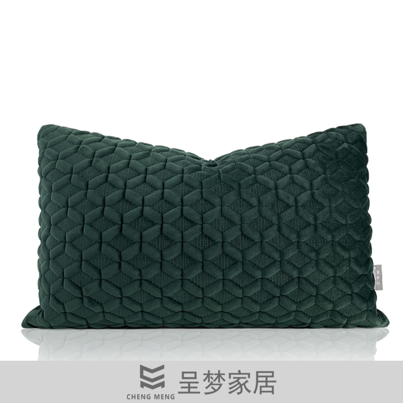 现代简约样板间腰枕客厅靠垫套