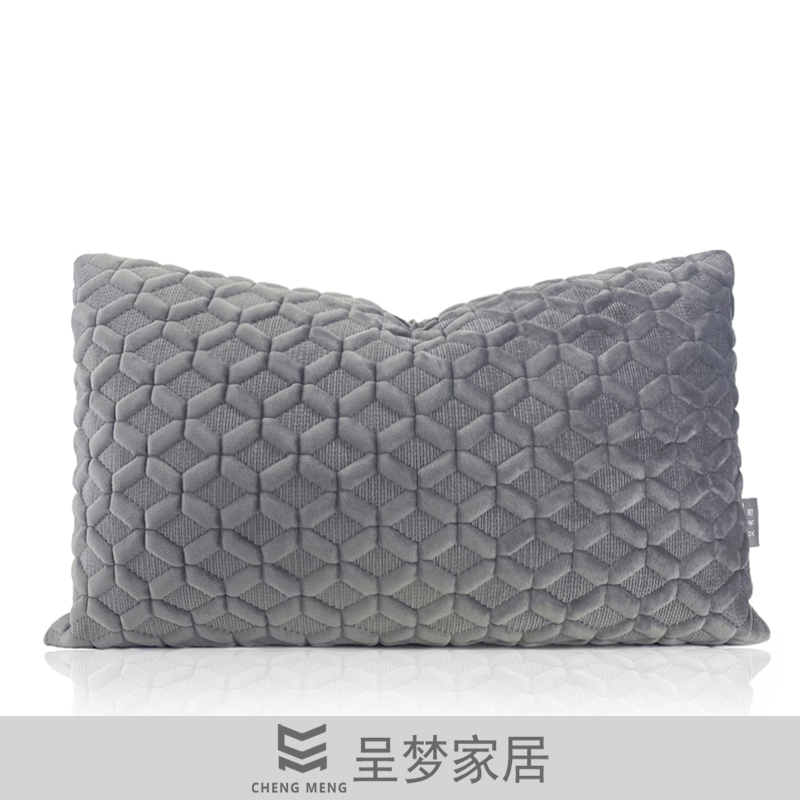 现代简约样板间腰枕客厅靠垫套