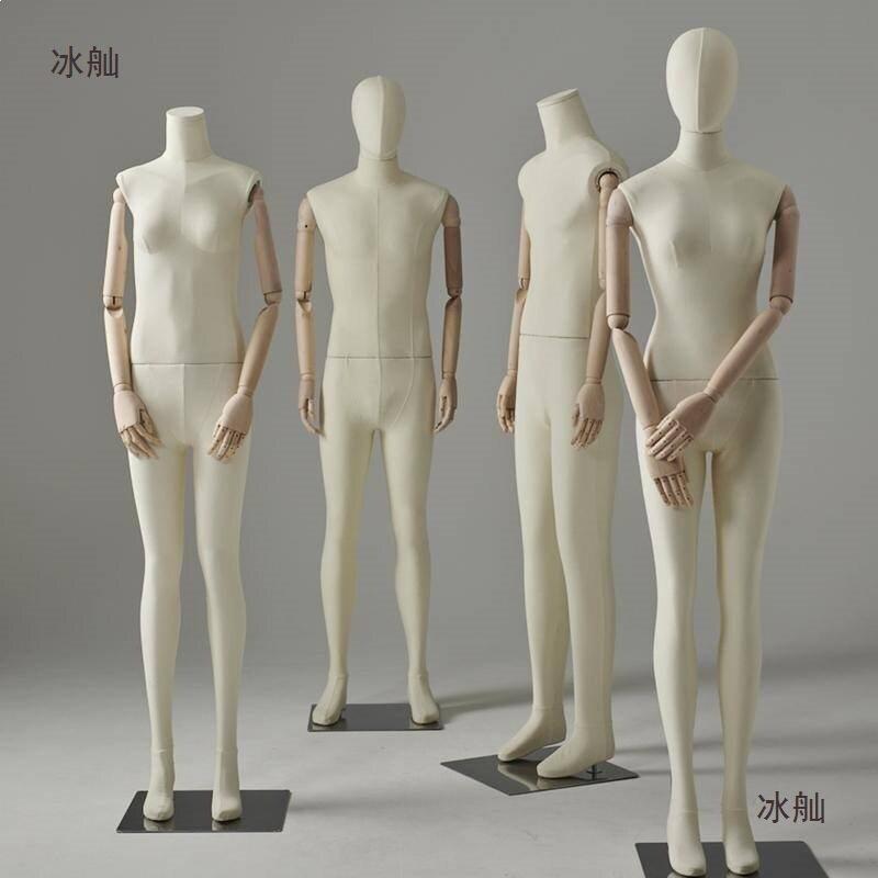 陈列扁身仿真模特道具女全身包布模特展示架服装店橱窗人台