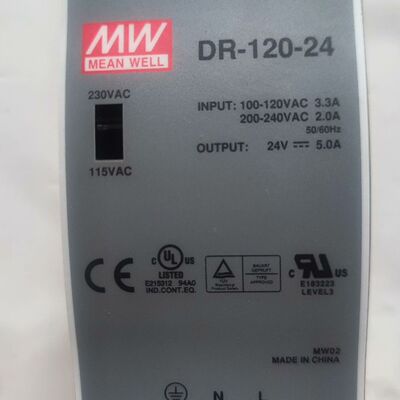 明纬开关电源DR-120-24V5A12V10A工业卡轨导轨