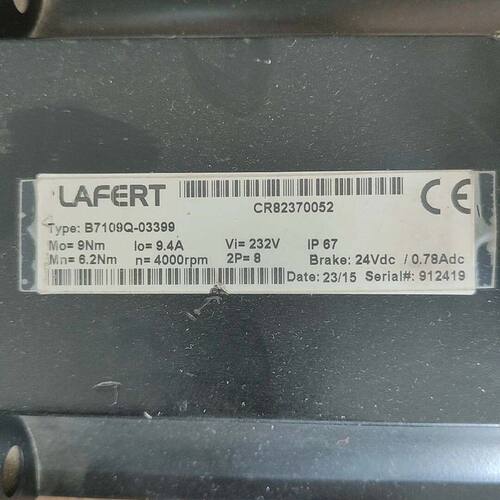 LAFERT拉法特伺服电机 型号B7109Q-03399 性