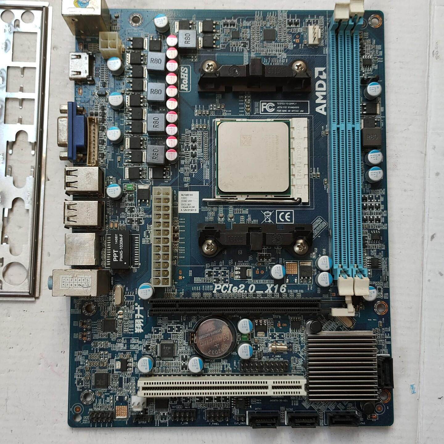 拆机翔升FM2主板+X4  740Cpu(四核)套装 品像如