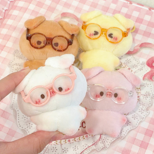 BABYRING PikoPig屁可猪 5cm彩色迷你小猪挂饰软萌戴眼镜娃娃挂件