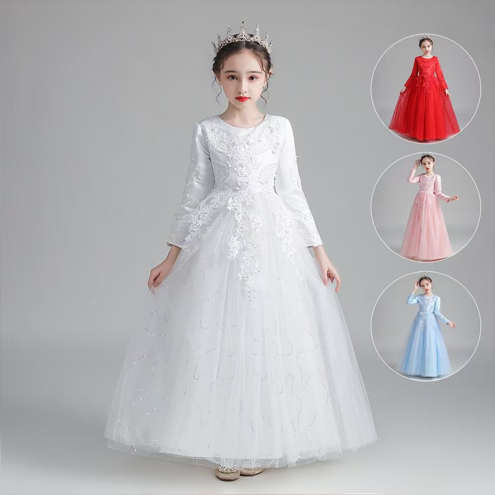 儿童礼服秋冬女童公主裙蓬蓬纱长裙花童生日婚纱加厚主持人表演服,童装/婴儿装/亲子装,儿童礼服,淘宝优惠券,粉丝福利购,淘宝优惠卷