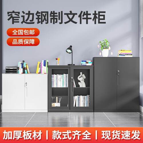 【香港包郵】财务室文件资料柜钢制推拉门档案合同矮柜办公室隔断