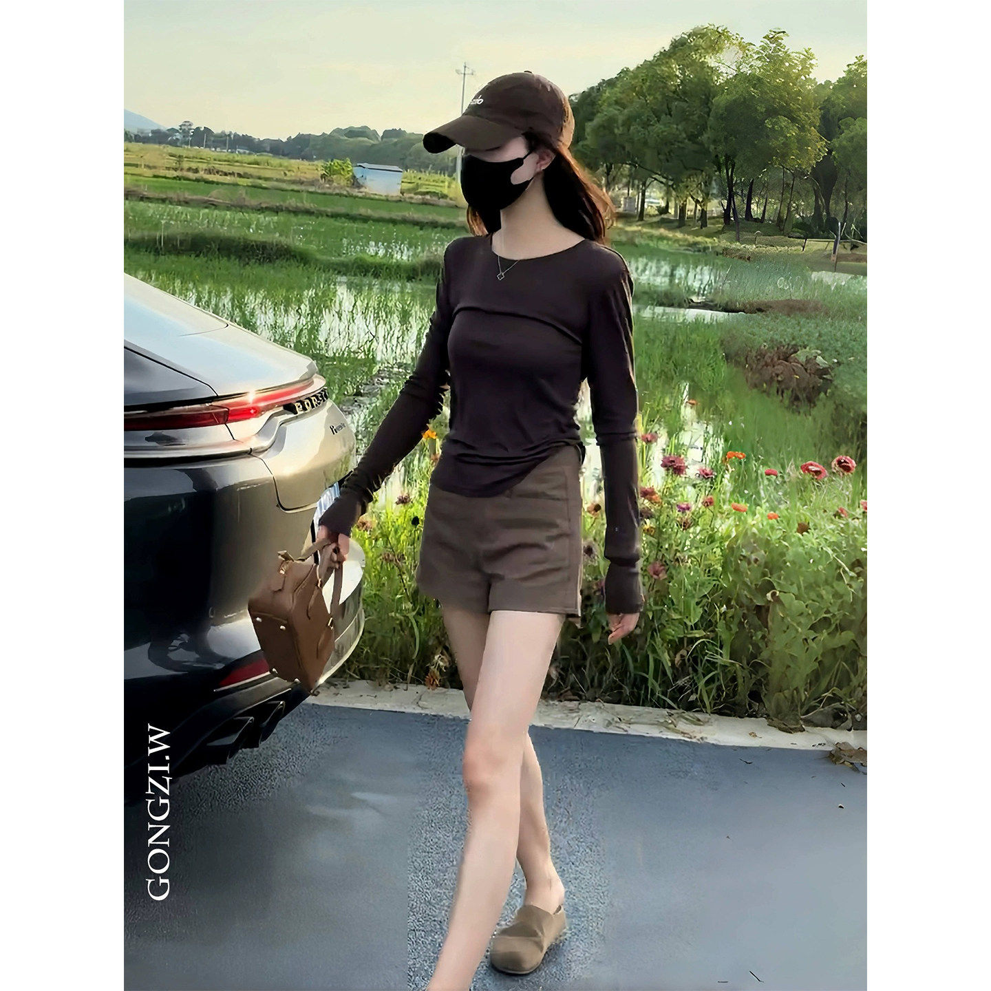 夏日绝美巨好看套装高级感时尚百搭薄款T恤气质显瘦高腰休闲短裤
