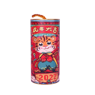 2026马年乔迁装饰用品新年坐炮剪纸摆件橱窗座炮挂件炮竹鞭炮布置