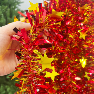 新年装饰品毛条彩条拉花马年场景氛围布置圣诞树挂饰圣诞节橱窗