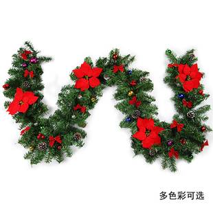 圣诞节装饰用品2.7米m藤条加密红金粉色套餐圣诞门挂酒店商场场景