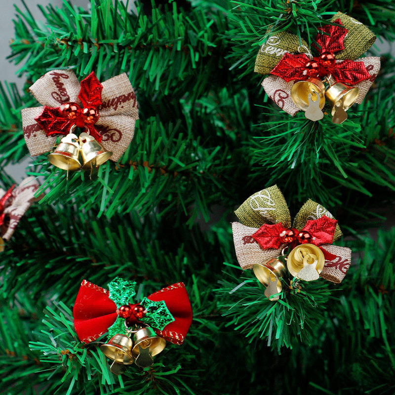 圣诞节装饰品绿色红色蝴蝶结圣诞树小挂件挂饰吊饰布置装饰用品