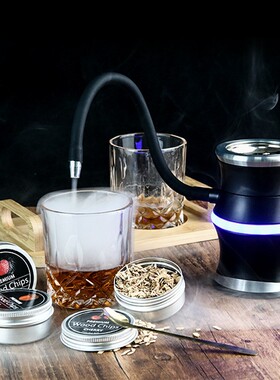 跨境便携式电动烟熏枪酒吧鸡尾酒木屑点火燃烧增香酒菜香味佳味机