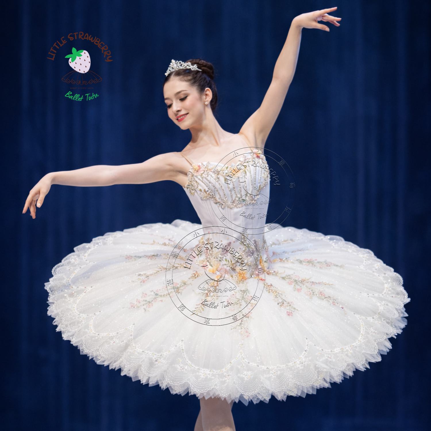 新品白色花神的苏醒芭蕾舞裙春之女神睡美人女童儿童专业成人tutu