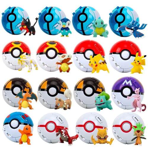 Pokemon Elf Ball Pokeball Anime Figure Cartoons Pikachu Char