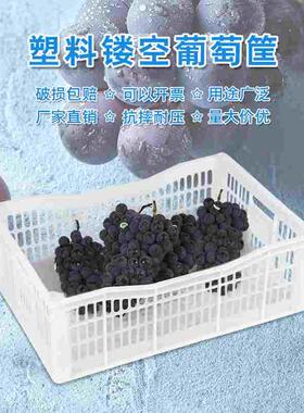 塑料葡萄筐杨梅方形篮草莓篮子手提蓝塑料篮葡萄篮水果采摘筐厂家