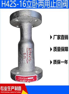 H42S-16立卧两用止回阀铸铁单向阀逆止阀锅炉蒸汽铸钢H42S-16C