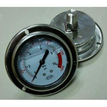 油压表 zyia 0-1500psi 10mpa 轴向带边罩充油耐震压力表 60-68mm