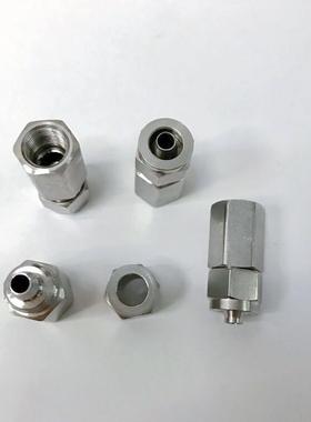 不锈钢快拧接头 1/8NPT-6x4mm 内牙NPT1/8 接内径4mm外径6mm pu管