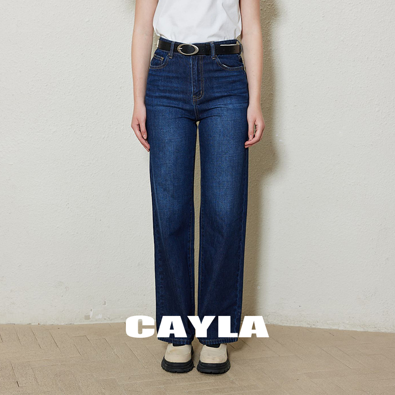 CAYLA宽松休闲牛仔直筒裤