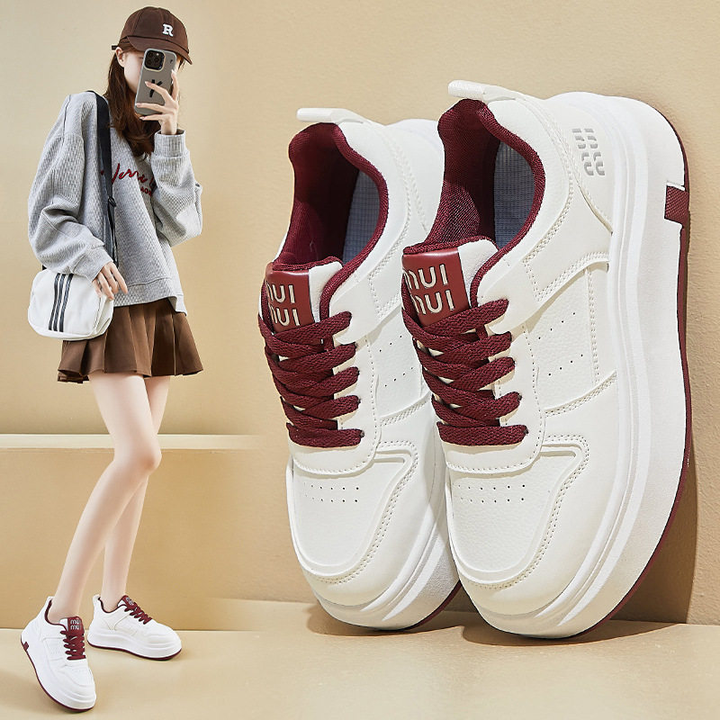 2026情荐潮流2025春季小白鞋新款韩版ins女学生厚底运动板鞋休闲,女鞋,时尚休闲鞋,淘宝优惠券,粉丝福利购,淘宝优惠卷